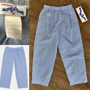 Silly Goose Vive La Fete Light Blue Mini Check little Boys Pants Size 5 NWT